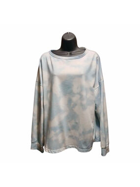 Romantic Hut Blue & White Tie-Dye Long Sleeve Top XL JC486